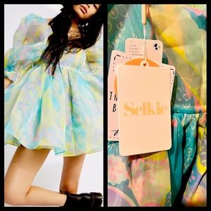 NWT SELKIE ~ Sold Out Pattern ~ PUFF Dress ~ Electric LADY ~ Sz M